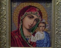 Вышивка бисером: Икона Казанской божьей Матери