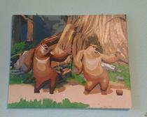 Рисунок по номерам: танцующие медведи