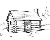 Рисование деревянного домика в несколько этапов для начинающих