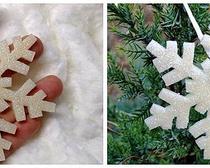 Новогоднее украшение - снежинка из полимерной глины