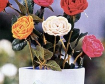 Объемные розы крючком со схемами.