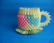Модульное оригами: чашка с блюдцем. Мастер-класс
