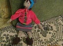 Кукла ручной работы из текстиля "Мышка".		