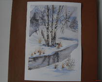 Рисование: картина Зима