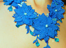Комплект из бисера "Голубые цветы"		