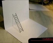Рисование 3d рисунка, изображение лестницы, карандашом для начинающих