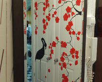 Декор дверей"Цветущая сакура"