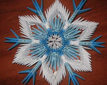 Красивое модульное оригами снежинка