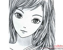 Рисование лица девушки в стиле аниме