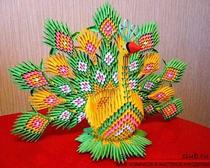 Как сделать оригами разноцветного павлина: фото и пошаговая инструкция