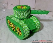 Сложное модульное оригами, модель танка