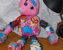Шитье игрушек: Робот розовый влюбленный