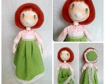 Рыжая текстильная куколка