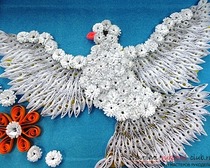 Квиллинг-открытка на 9 мая с голубями