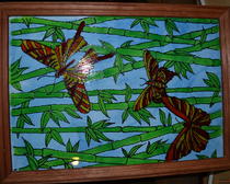 Рисование: Бабочки в бамбуке
