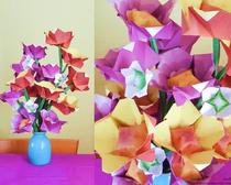 Простые схемы цветов оригами
