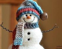 Мокрое и сухое валяние новогоднего снеговика из шерсти - пошаговый урок