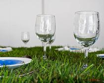 Эко-дизайн в интерьере: стол с натуральным газонным покрытием