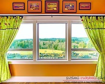 Яркие шторы для кухни