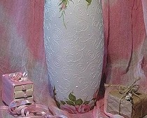 Декупаж стеклянной вазы с помощью цветов