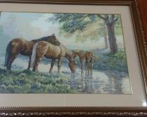 Вышивка крестом:картина Три коня