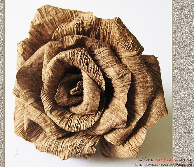 Как своими руками сделать розу из гофрированной бумаги, мы расскажем вам в этой статье с фотографиями