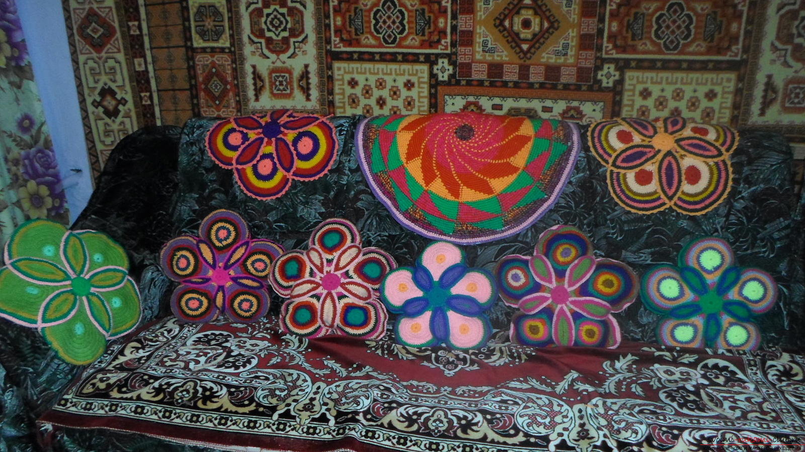 Домашний текстиль в технике кругового вязания