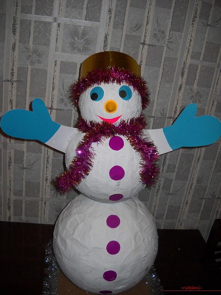 Поделка к Новому году: Ай да, чудо-снеговик!