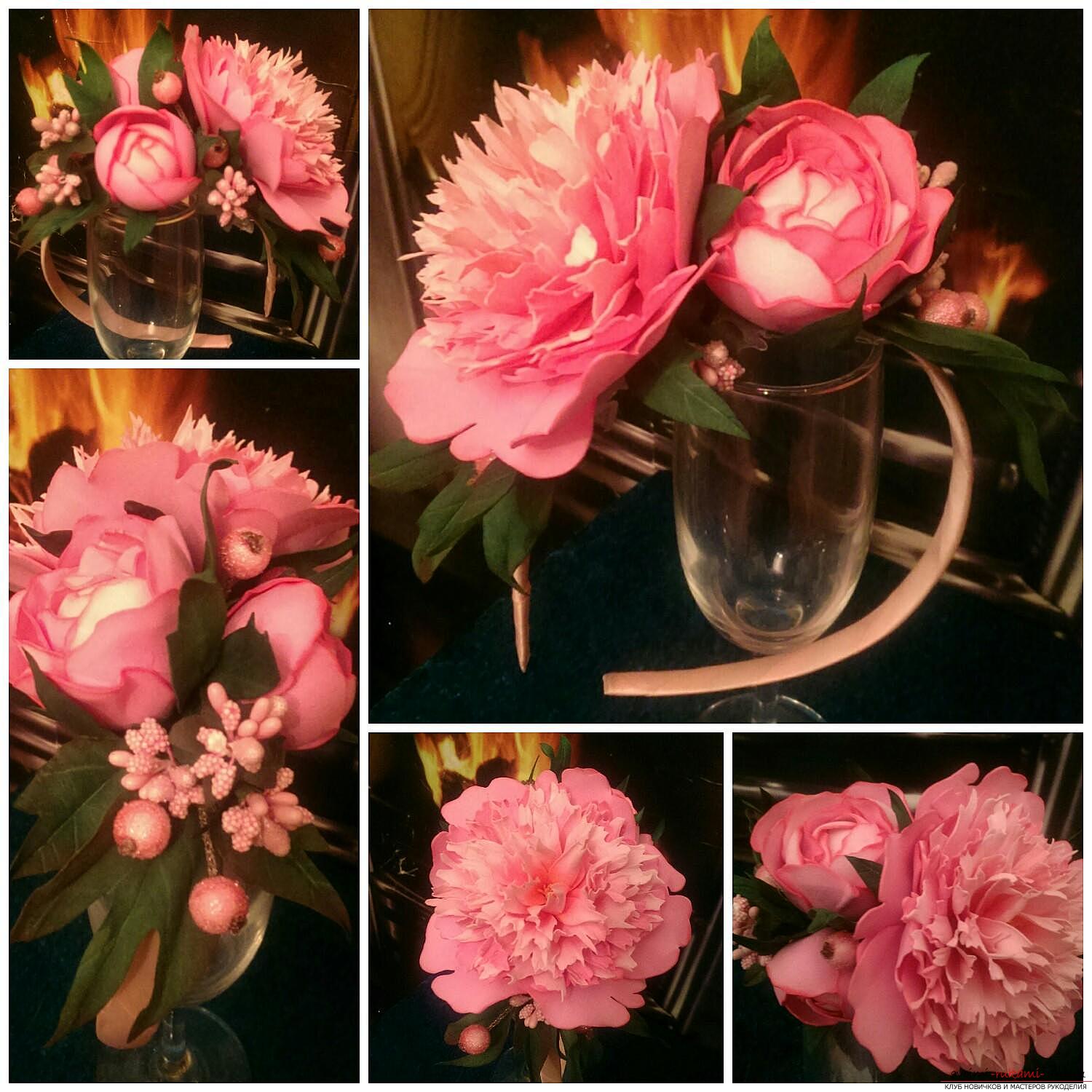 Необыкновенные цветы из фоамирана: Розовые сны