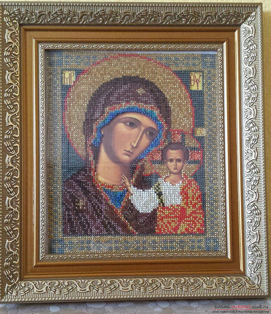 Икона бисером "Казанская Божья матерь"