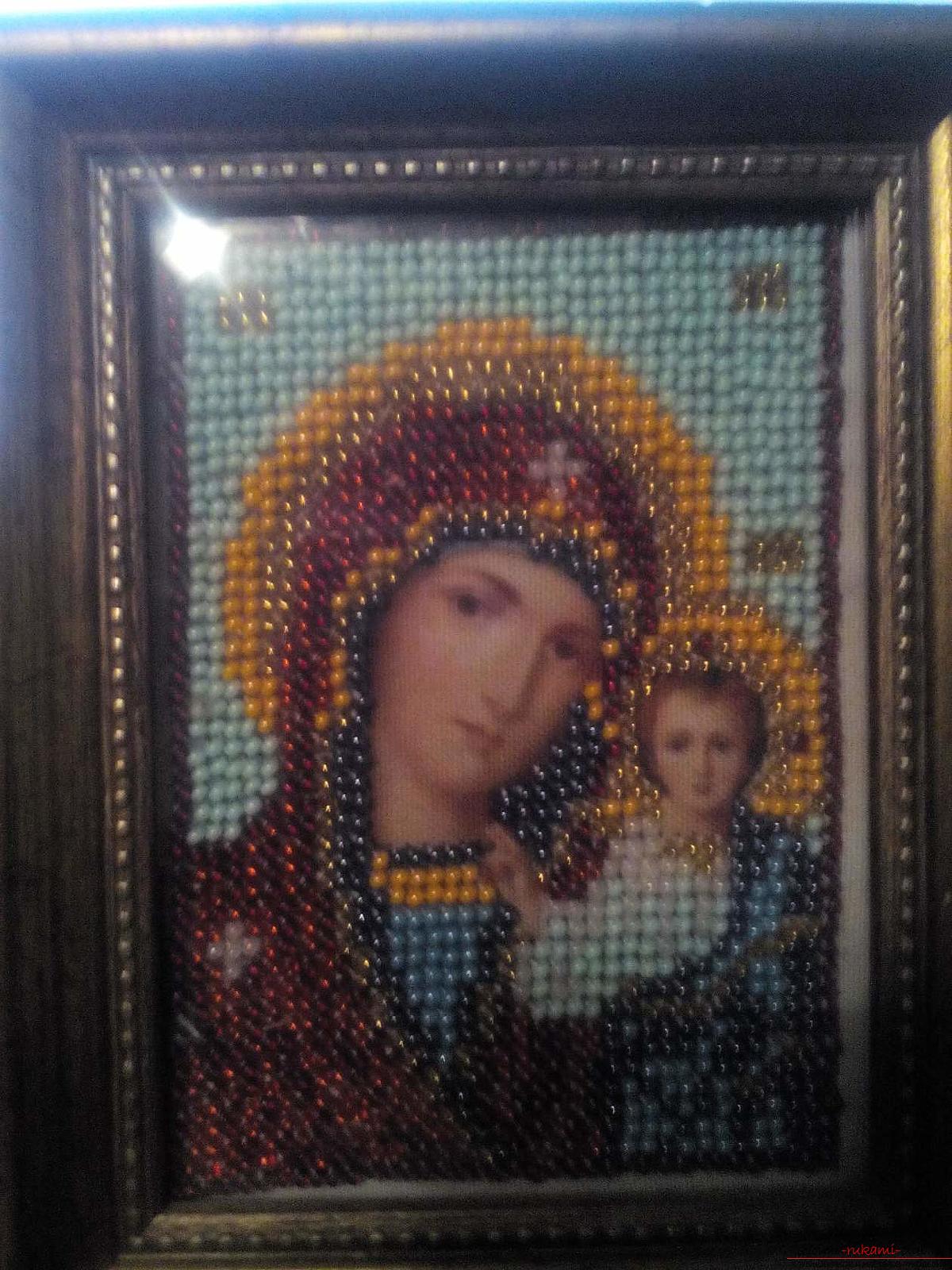 Вышиваем бисером икону Божией Матери