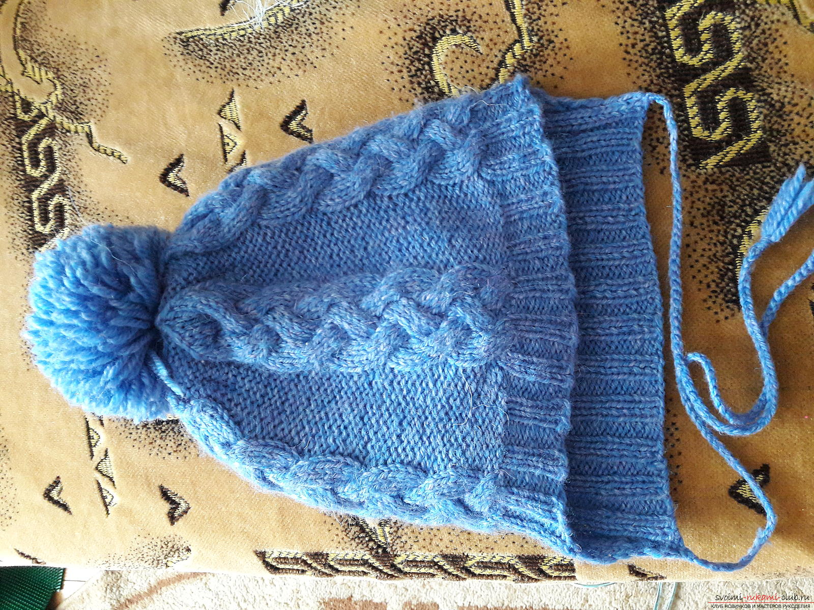 Вязание спицами: Зимняя шапочка для дочки