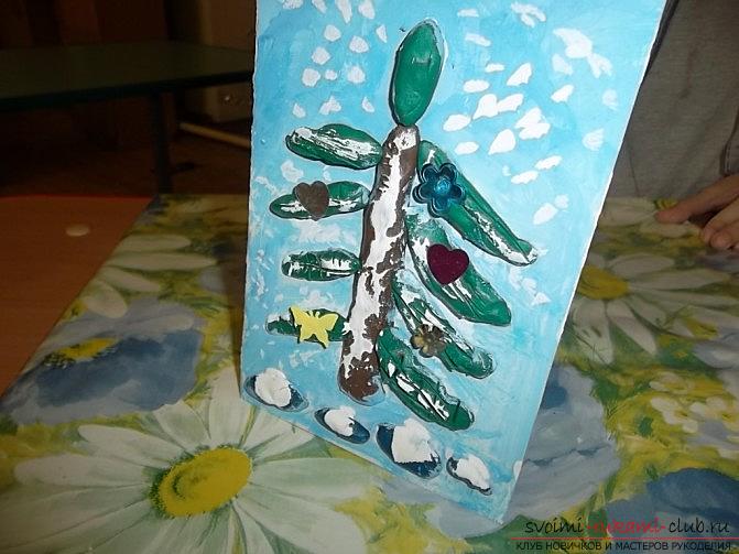 Скрапбукинг Новогодней открытки для ребёнка своими руками. Фото №11