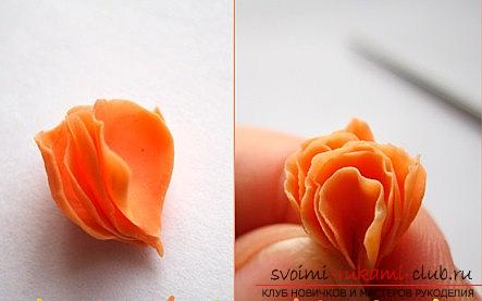Английская роза своими руками - цветы из полимерной глины и мастер-класс. Фото №4