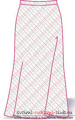Пошив по выкройке юбки-трапеции на резинке для женщины с описанием для начинающих.