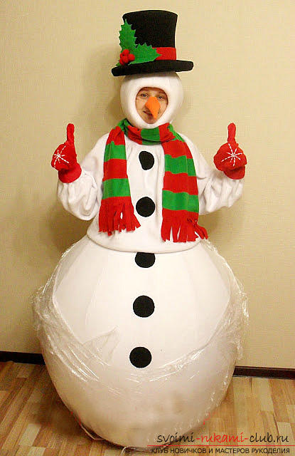 Карнавальные костюмы, новогодние костюмы своими руками, как изготовить костюм снеговика для мальчика своими руками.. Фото №1