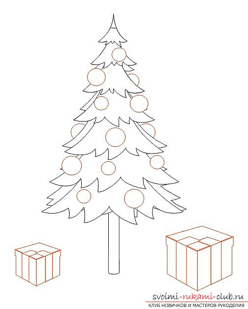 Как нарисовать новогоднюю елку карандашом, поэтапные фото рисования и описание процесса