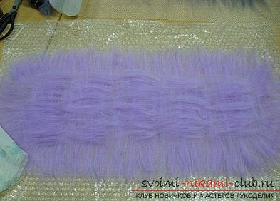 Техника создания шарфа с помощью валяния из шерсти - мокрое валяние для начинающих. Фото №5