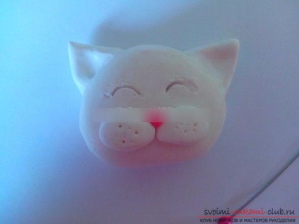 Котик на чашечке - урок полимерной глины и мастер-класс для начинающих мастеров. Фото №6