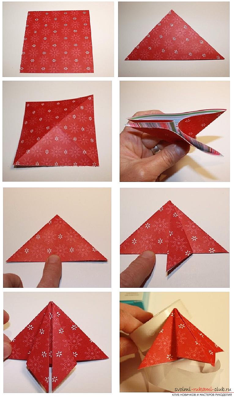Как сделать открытки к Новому Году своими руками, пошаговые фото и описание создания открыток в технике квилинг, айрис фолдинг, оригами. Фото №21