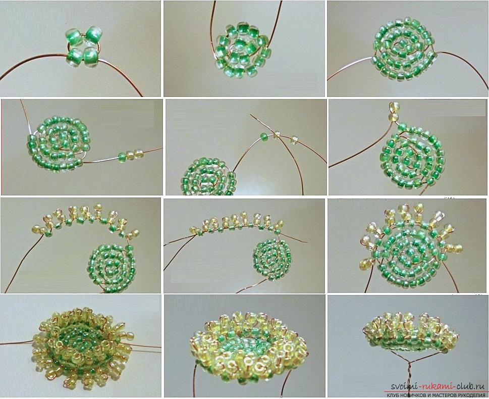 Как создать цветок герберы из бисера в технике параллельного плетения, пошаговые фото и описание. Фото №2