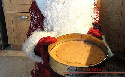 Выпечка новогоднего торта-суфле со снежинкой - выпечка своими руками. Фото №1