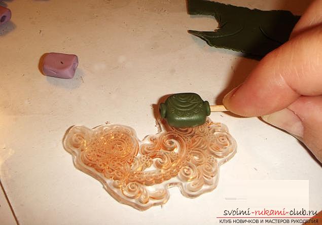Как сделать колье из полимерной глины в этно стиле сирийской богини Иштар, пошаговые фото и описание. Фото №5