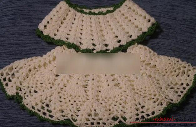 Ажурное вязание платья с узором 