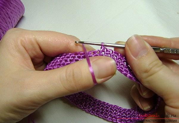 Вязание мочалки крючком из полипропилена для начинающих - работа своими руками. Фото №7