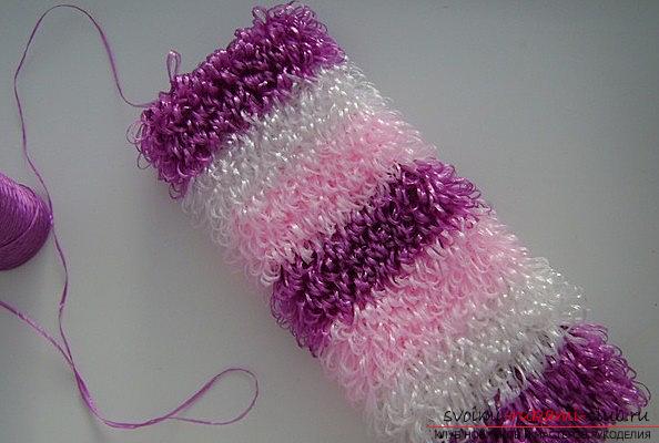 Вязание мочалки крючком из полипропилена для начинающих - работа своими руками. Фото №16