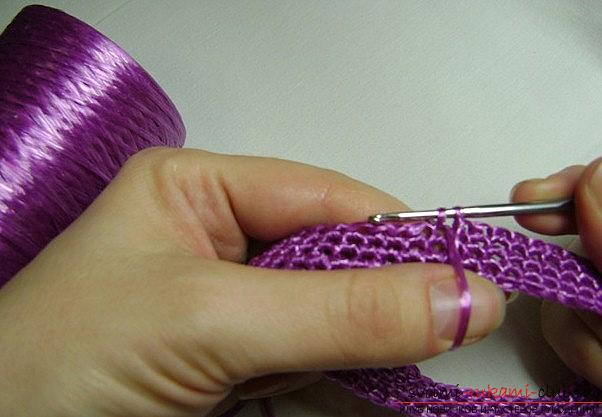 Вязание мочалки крючком из полипропилена для начинающих - работа своими руками. Фото №9