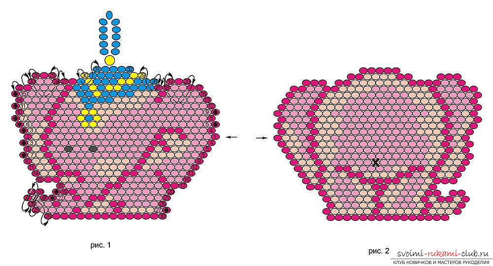 Фигурки из бисера кирпичным плетением схемы