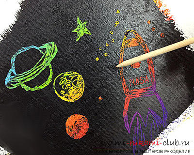 Интересные техники выполнения рисунков ко Дню космонавтики своими руками. Фото №1