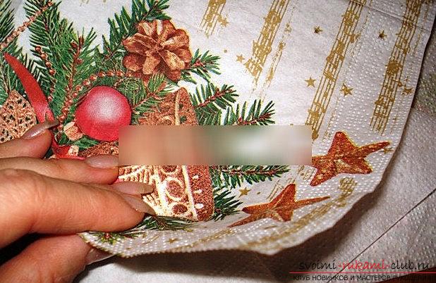 Декупаж рождественской упаковки-коробки для новогодних праздников - мастер-класс. Фото №2